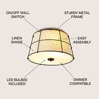 Jonathan Y Silas Rustic Farmhouse Led Flush Mount Ceiling Light