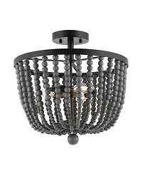 Jonathan Y Drift Wood Bead Bohemian Farmhouse Iron Led Semi Flush Mount