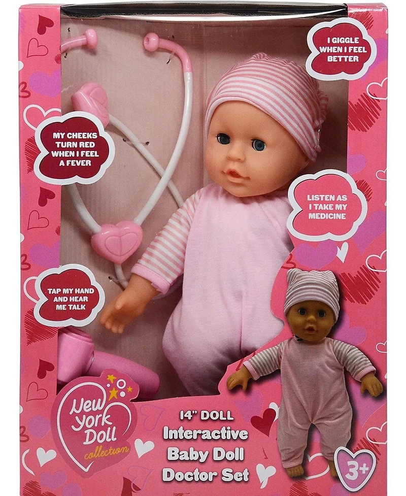 The New York Doll Collection 14 Inch Talking Baby Doll Doctor Playset