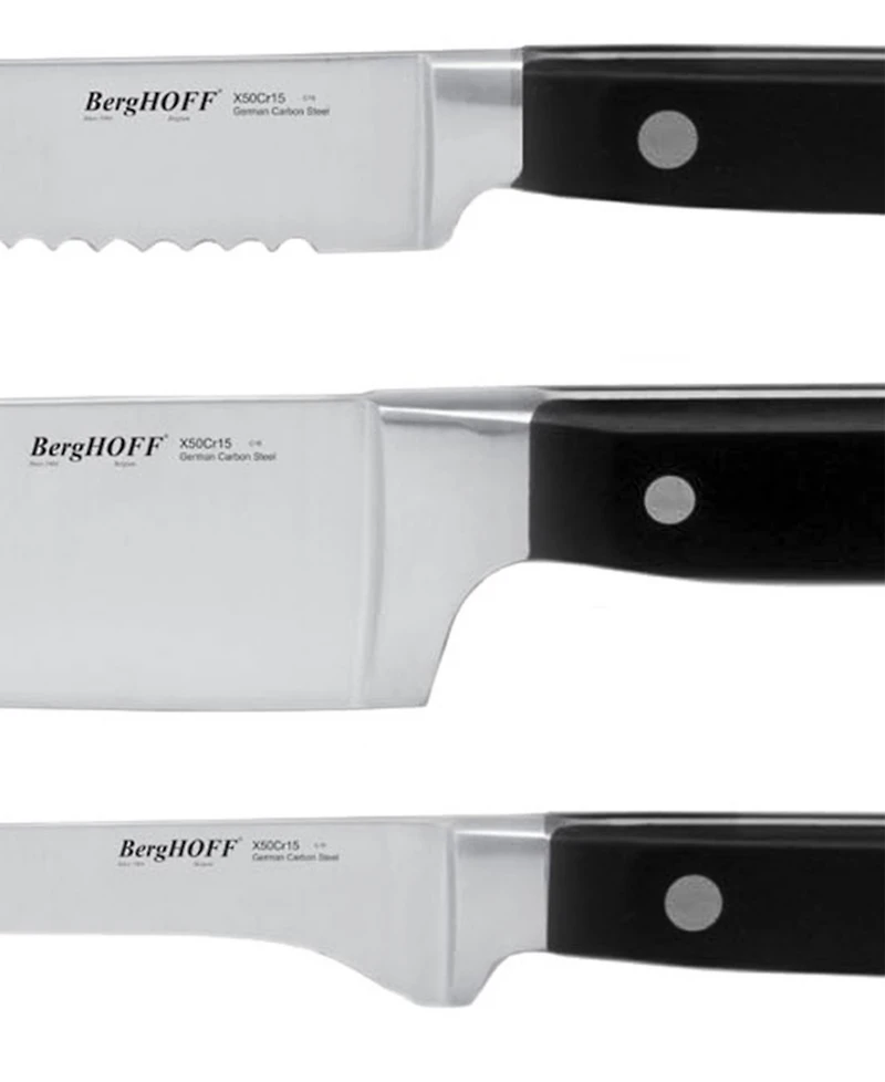 BergHOFF Contempo German Steel 7-Pc. Cutlery Set in Wood Case & Sharpener