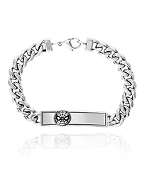 Marvel Spider-Man Mens Curb Link Stainless Steel with Spiderman Id Plate Bracelet - 8"