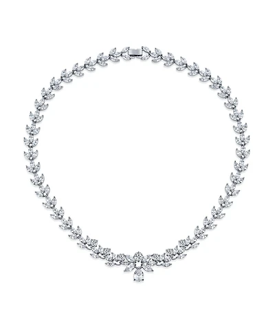 Bling Jewelry Classic Marquise Cut Cubic Zirconia Drop Teardrop Aa Cz Statement Collar Tennis Necklace Prom Pageant