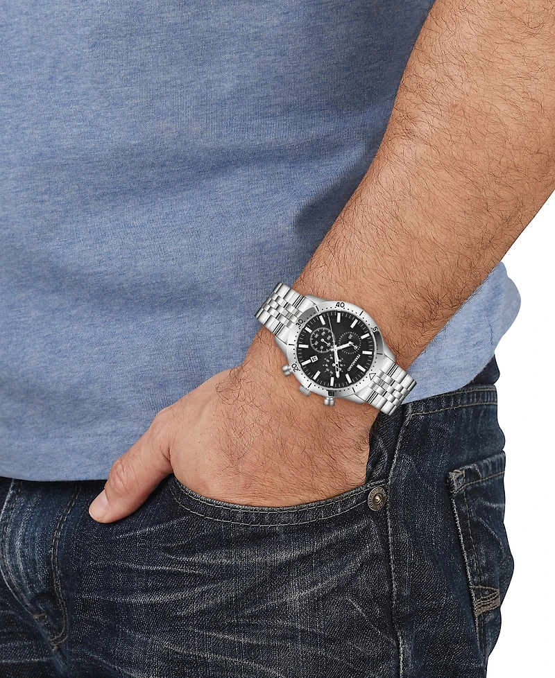 Salvatore Ferragamo Men's Swiss Chronograph Master Stainless Steel Bracelet Watch 43mm