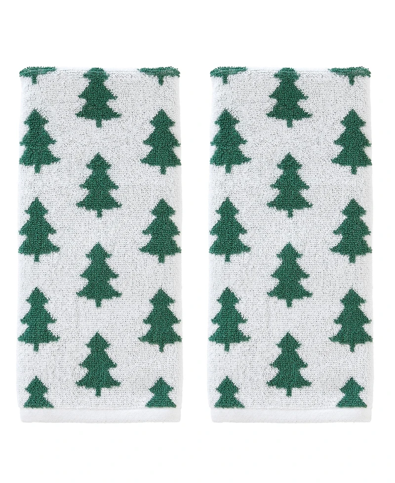 Skl Home Holiday Trees Cotton 2 Piece Hand Towel Set