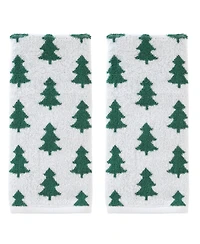 Skl Home Holiday Trees Cotton 2 Piece Hand Towel Set