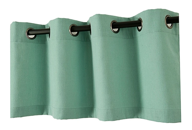 Kate Aurora Oversized Grommet Top Solid Color Window Valance Curtain