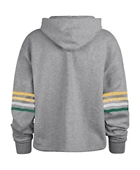 Women's '47 Brand Heather Gray Distressed Green Bay Packers Upland Bennett Pullover Hoodie