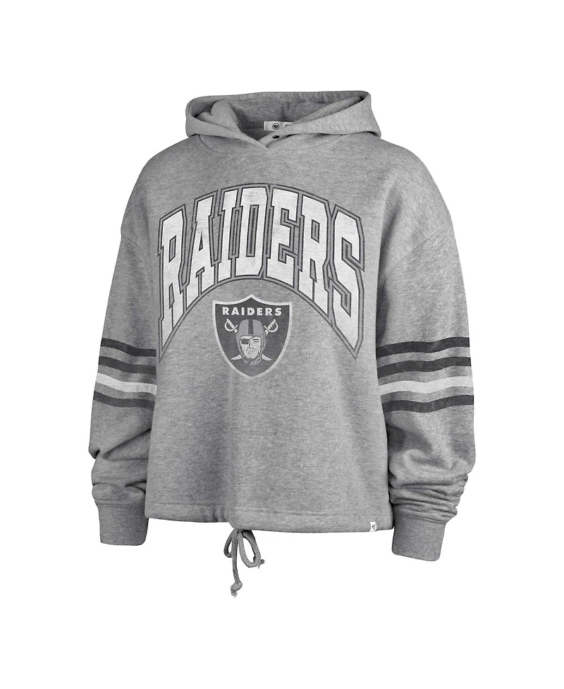 Women's '47 Brand Heather Gray Distressed Las Vegas Raiders Upland Bennett Pullover Hoodie