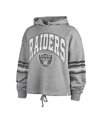 Women's '47 Brand Heather Gray Distressed Las Vegas Raiders Upland Bennett Pullover Hoodie