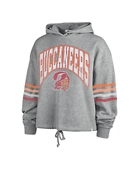 Women's '47 Brand Heather Gray Distressed Tampa Bay Buccaneers Upland Bennett Pullover Hoodie