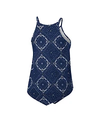 Women's Colosseum x Wrangler Navy Distressed Notre Dame Fighting Irish Bandana Tank Top