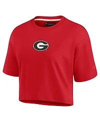 Women's Fanatics Signature Red Georgia Bulldogs Super Soft Boxy Cropped T-shirt