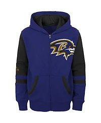 Big Boys Purple Baltimore Ravens Colorblock Full-Zip Hoodie