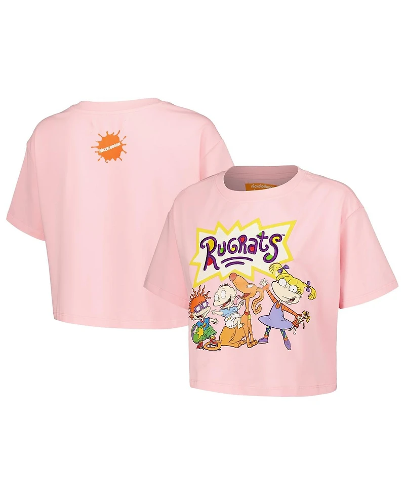 Women's Freeze Max Pink Rugrats Group Boxy Cropped T-shirt