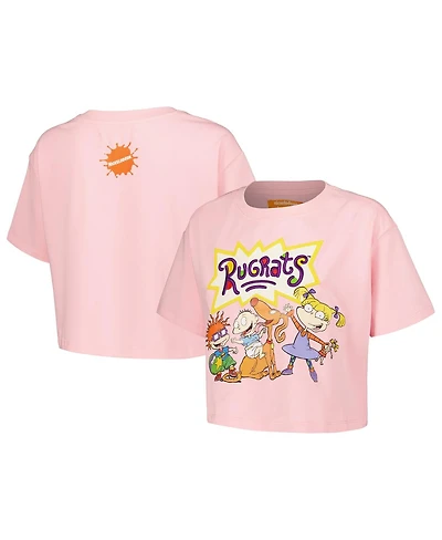 Women's Freeze Max Pink Rugrats Group Boxy Cropped T-shirt