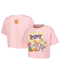 Women's Freeze Max Pink Rugrats Group Boxy Cropped T-shirt
