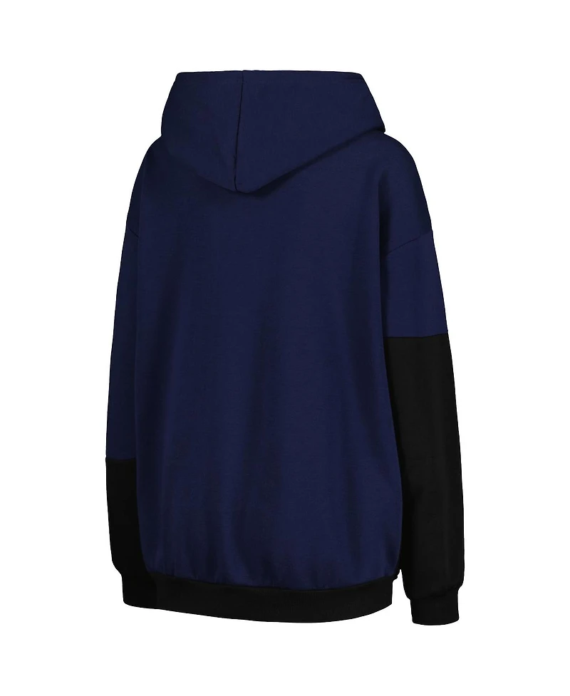Women's Gameday Couture Navy, Black Penn State Nittany Lions Matchmaker Diagonal Cowl Pullover Hoodie
