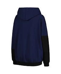 Women's Gameday Couture Navy, Black Penn State Nittany Lions Matchmaker Diagonal Cowl Pullover Hoodie