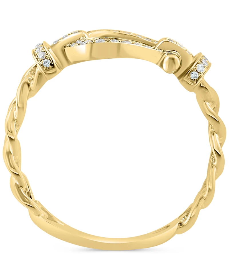 Effy Diamond Horseshoe Buckle Ring (1/6 ct. t.w.) in 14k Gold