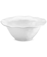 Q Squared Ruffle White Melamine Cereal Bowl, Set of 4