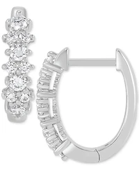 Lab Grown Small Diamond Hoop Earrings (1/2 ct. t.w.) in Sterling Silver or 14k Gold-Plated Sterling Silver
