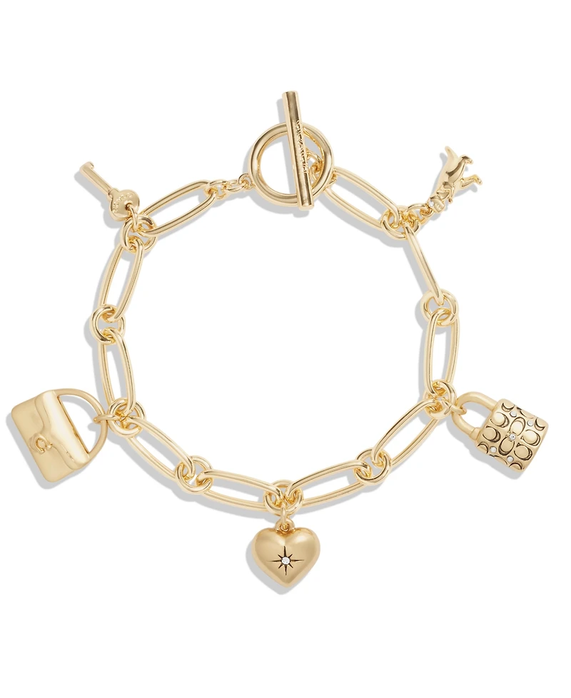 Coach Faux Stone Iconic Charm Bracelet
