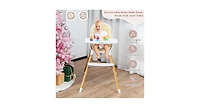 4-in-1 Convertible Baby High Chair Infant Feeding with Adjustable Tray