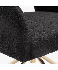 Mid-Century Modern Large Boucle Swivel Accent Arm Chair