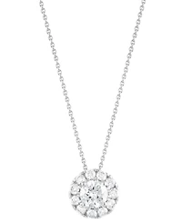 Diamond Halo 18" Pendant Necklace (1/2 ct. t.w.) in 14k White Gold