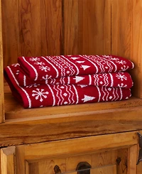Skl Home Fair Isle Jacquard Cotton Bath Towel, 27" x 50"