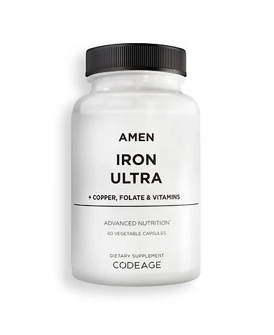 Amen Iron Ultra Supplement + Copper, Folate, Vitamin C and Vitamin B12-2-Month Supply - Ferrous Sulfate Iron Vitamin - Iron 65mg Per Serving