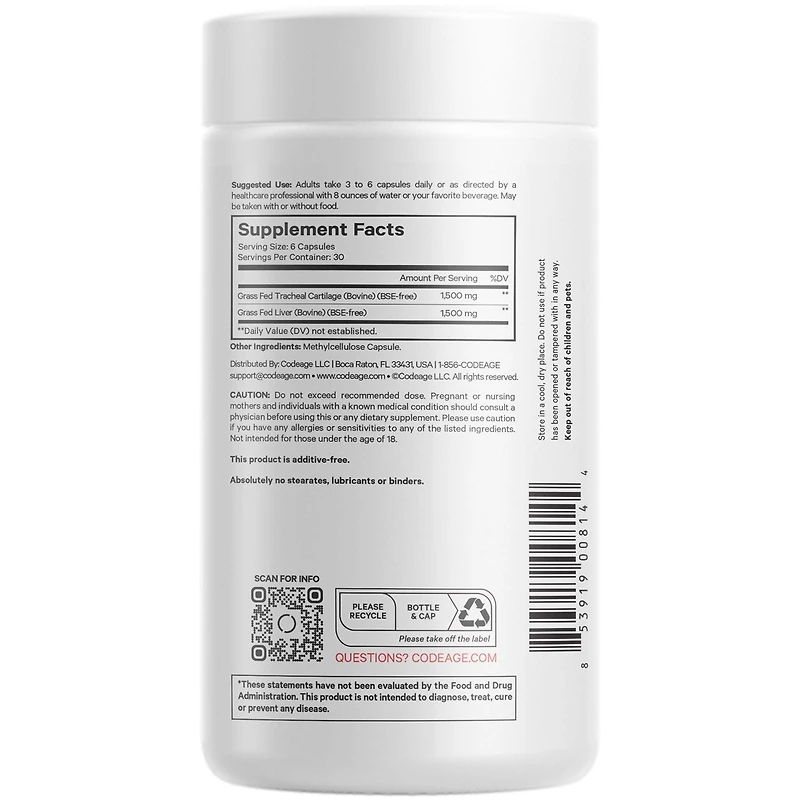 Codeage Grass Fed Beef Cartilage Supplement