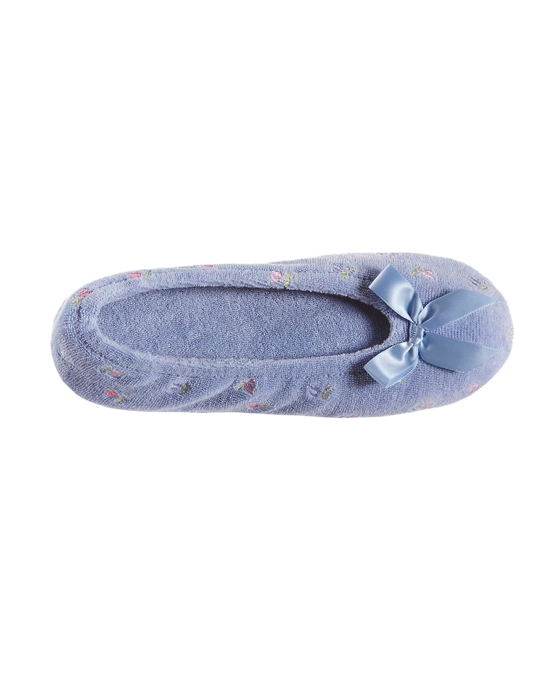 Isotoner Embroidered Terry Ballerina Slipper, Online Only