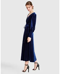 Belle & Bloom Women's Current Mood Velvet Wrap Dress