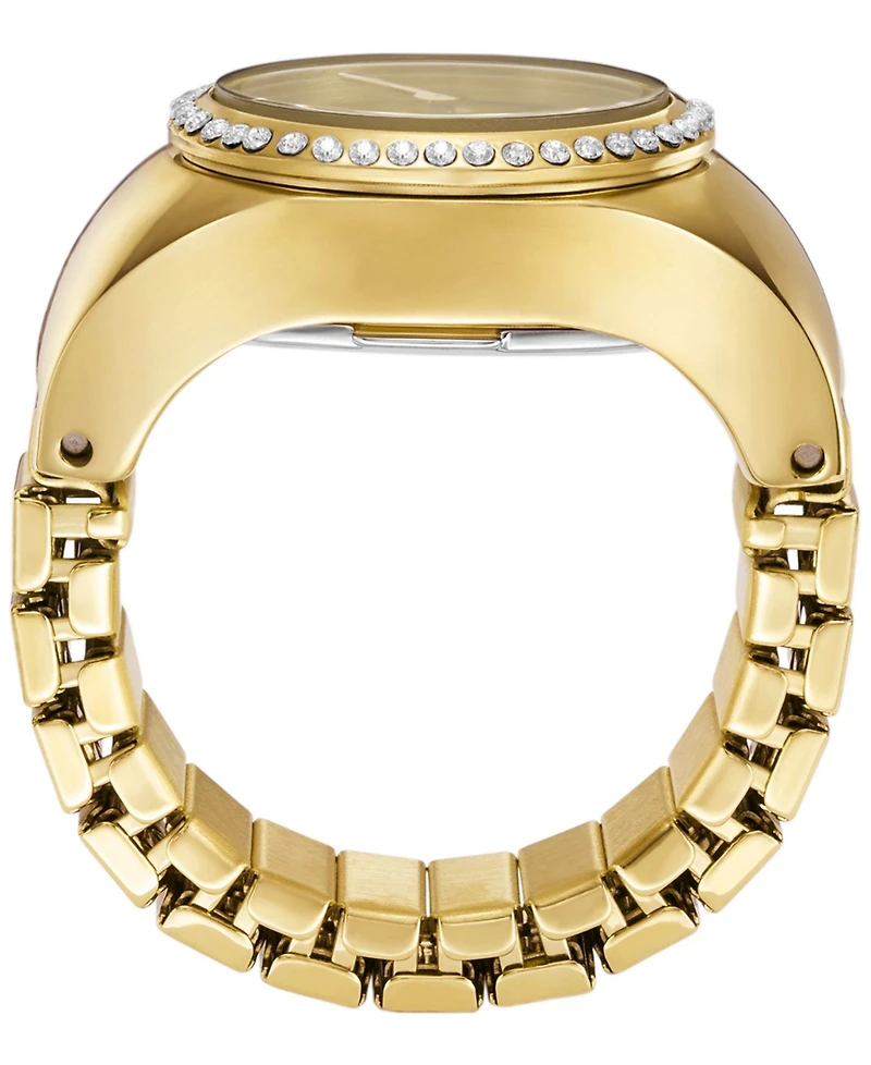 Fossil Women's Watch Ring Two-Hand Gold-Tone Stainless Steel 15mm
