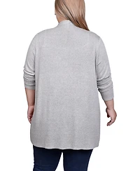 Ny Collection Plus Size Long Sleeve Swing Cardigan Sweater