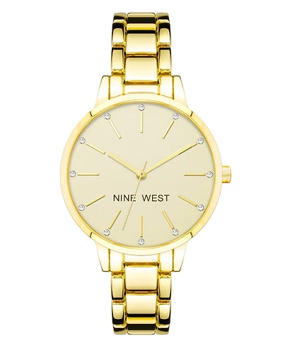 Nine West Women's Quartz Gold-Tone Alloy Link Bracelet Watch, 36mm