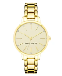 Nine West Women's Quartz Gold-Tone Alloy Link Bracelet Watch, 36mm