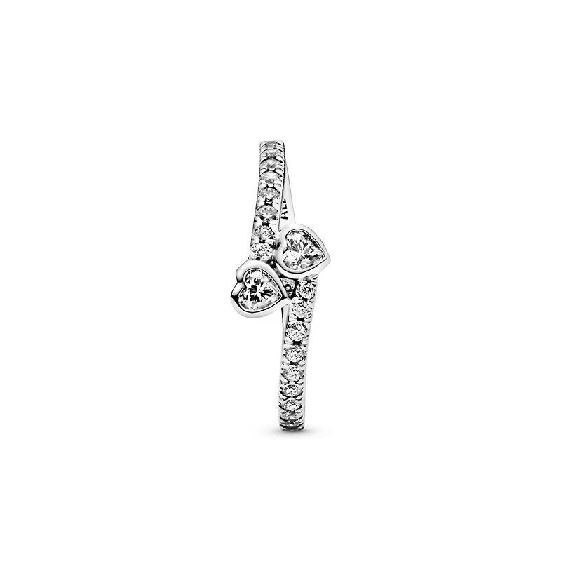 Pandora Cubic Zirconia Moments Two Sparkling Hearts Ring