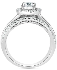 TruMiracle Diamond Halo Three Row Engagement Ring (2 ct. t.w.) in 14k White Gold