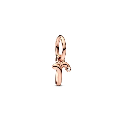 Pandora 14k Rose Gold-Plated Script Alphabet Dangle Charm - Gold
