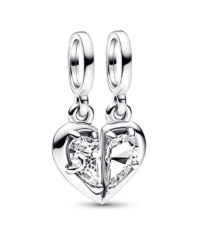 Pandora Cubic Zirconia Splitable Mother Daughter Dangle Charm