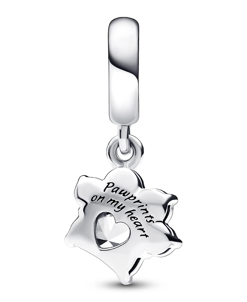 Pandora Cubic Zirconia Sparkling Pet Paw Print Dangle Charm