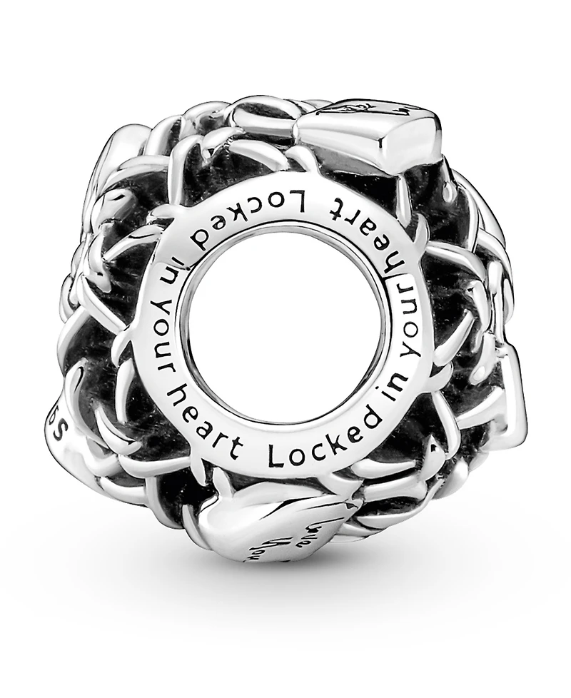 Pandora Sterling Silver Openwork Chain Link Padlock Charm