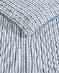 Eddie Bauer Ticking Stripe Cotton Percale Piece Duvet Cover Set