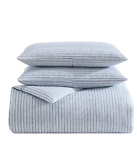 Eddie Bauer Ticking Stripe Cotton Percale Piece Duvet Cover Set