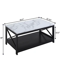Convenience Concepts 39.5" Medium-Density Fiberboard Oxford Coffee Table with Shelf