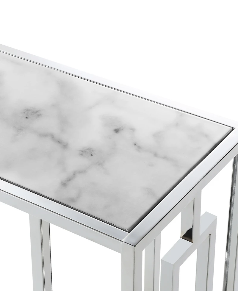 Convenience Concepts 15.75" Chrome Oxford Glass C End Table