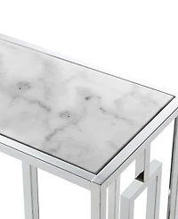 Convenience Concepts 15.75" Chrome Oxford Glass C End Table