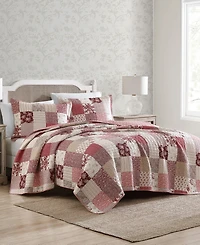 Laura Ashley Celina Patchwork Cotton Reversible -Piece Quilt Set